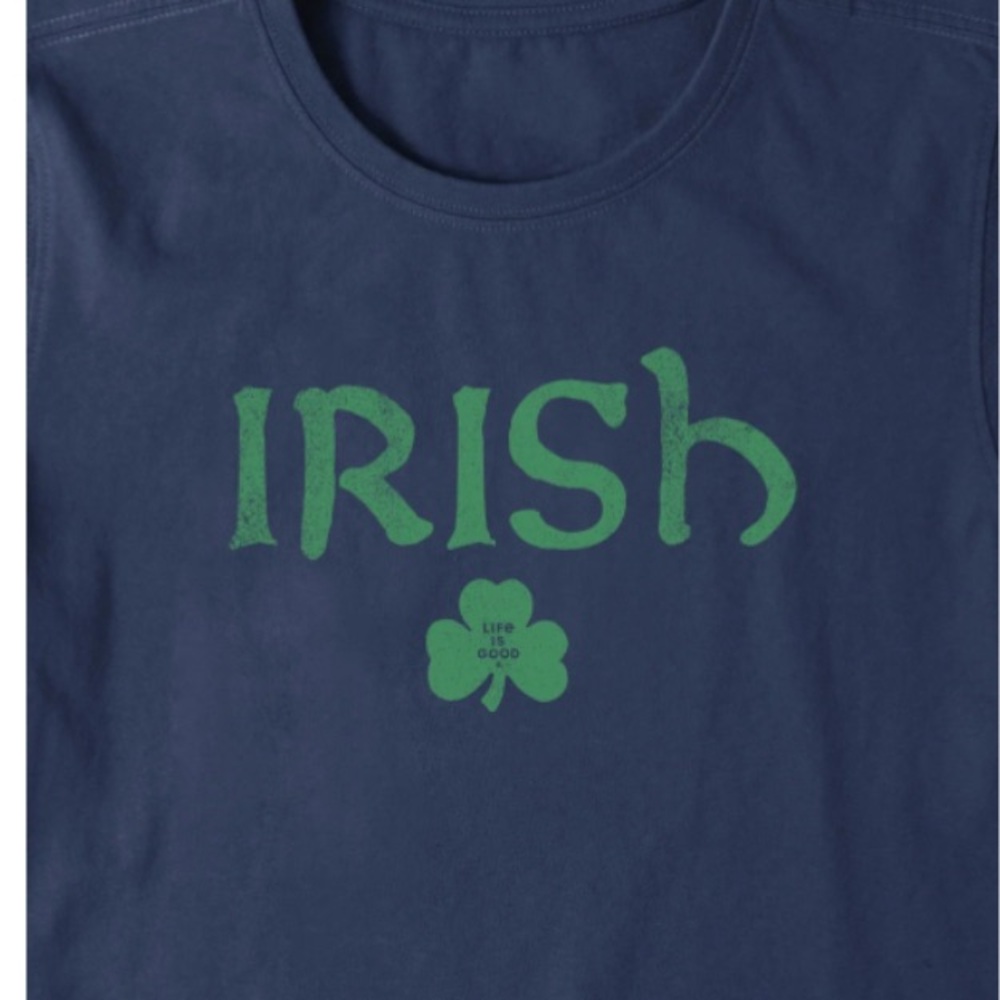 Life Is Good Irish Tee - Navy and Green. Size L. 21” PtP. NWT.